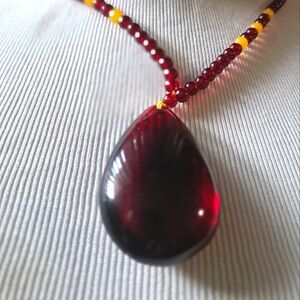 Red and Yellow Beaded Necklace